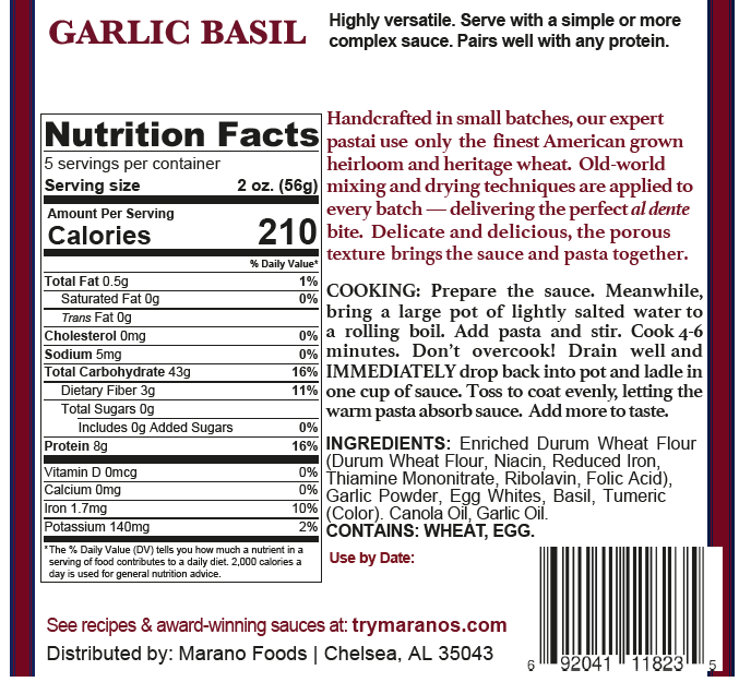 Garlic Basil Linguine 10oz.